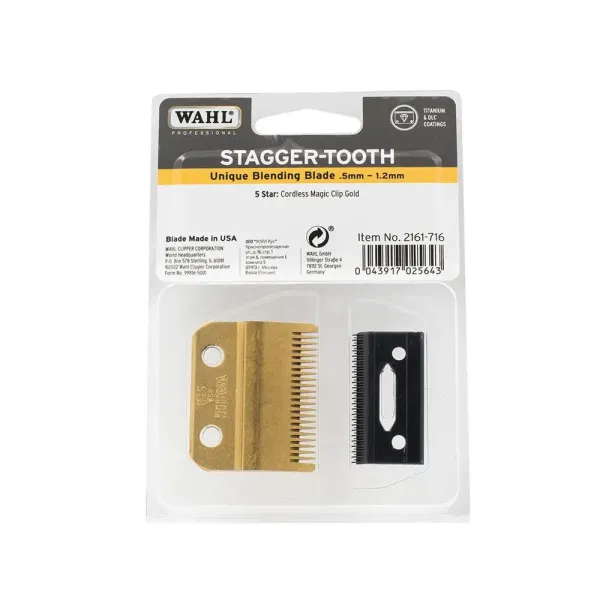 Ножовий блок для машинки Wahl Staggertooth Gold Titanium 02161-716, зріз 0.5- 1.2 мм
