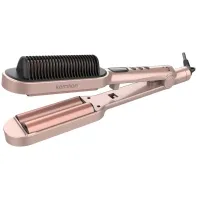 Подвійна плойка для волосся 2в1 Ga.Ma Waver&Brush Keration GI1901 з термогребінцем, хвиля 14 мм