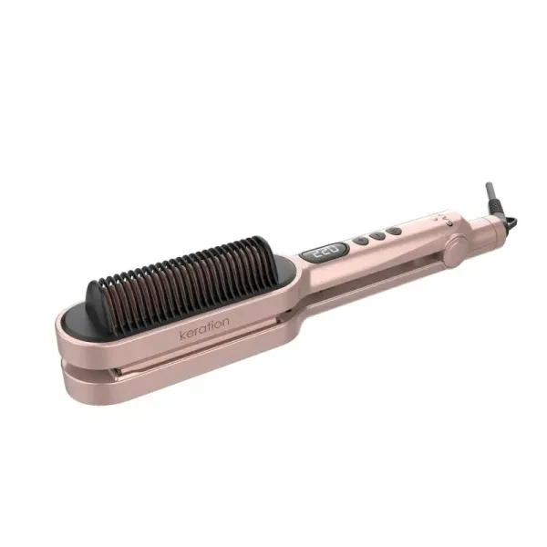 Подвійна плойка для волосся 2в1 Ga.Ma Waver&Brush Keration GI1901 з термогребінцем, хвиля 14 мм