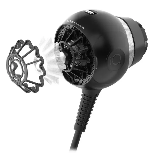 Професійний фен для волосся з дифузором Ga.Ma iQ Sfera PH6090.BK, 1600–1900 Вт, іонізація