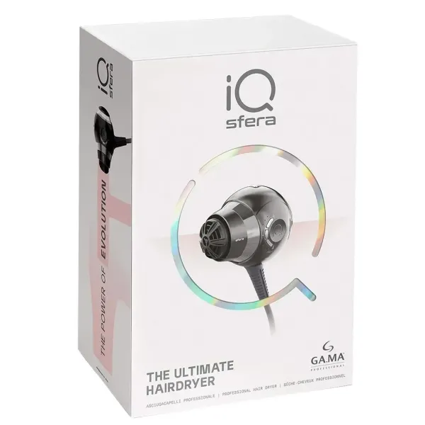 Професійний фен для волосся з дифузором Ga.Ma iQ Sfera PH6090.BK, 1600–1900 Вт, іонізація