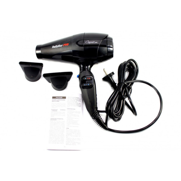 Фен для волос BaByliss PRO Caruso Ionic BAB6510IRE, 2400 Вт, с ионизацией, профессиональный AC мотор, 123 м³/час