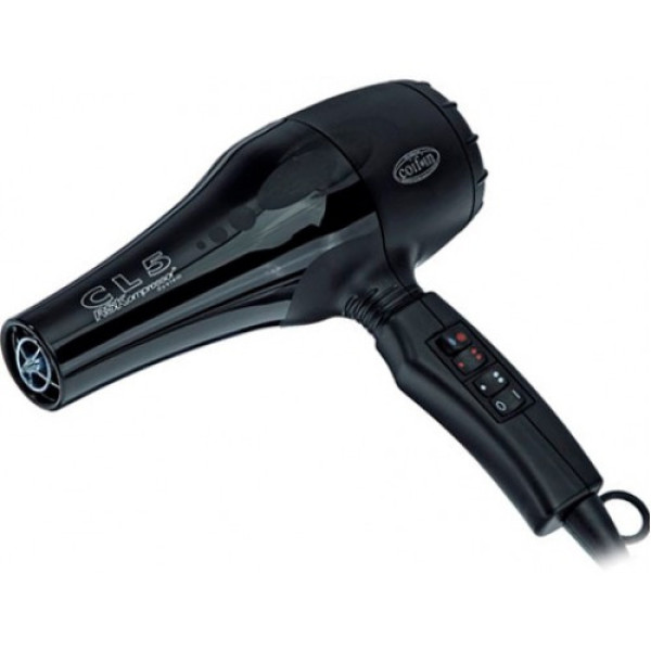 Фен для волос Coifin CL5R 2300 Вт, 87 м³/час, 2 насадки, 3 температуры, черный, Италия