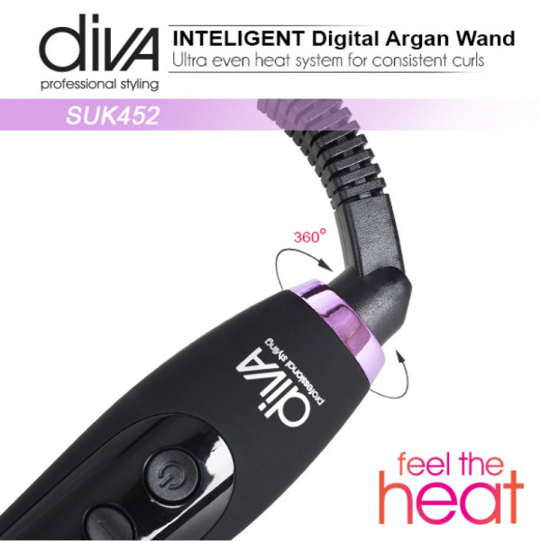 Плойка для волосся конусна Diva Argan Digital Wand 13-25 мм D452