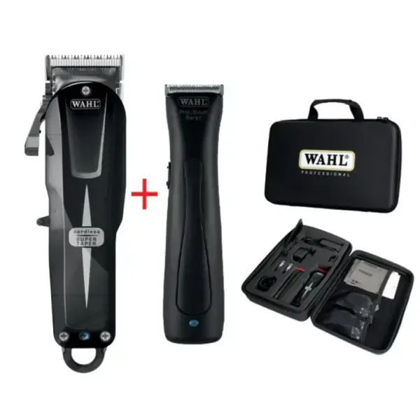 Набор для стрижки в кейсе Wahl Cordless Combo Super Taper Cordless Black + Beret Stealth 08592-017
