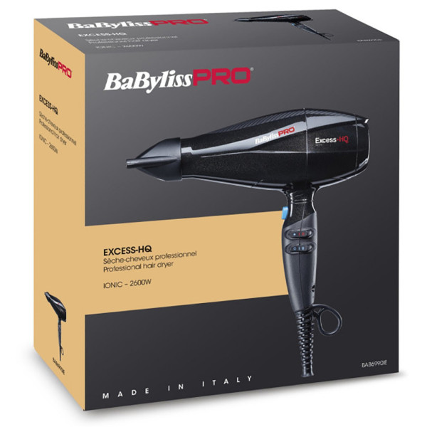 Фен для волос с ионизацией BaByliss PRO Excess-HQ Ionic 2600 Вт BAB6990IE, профессиональный