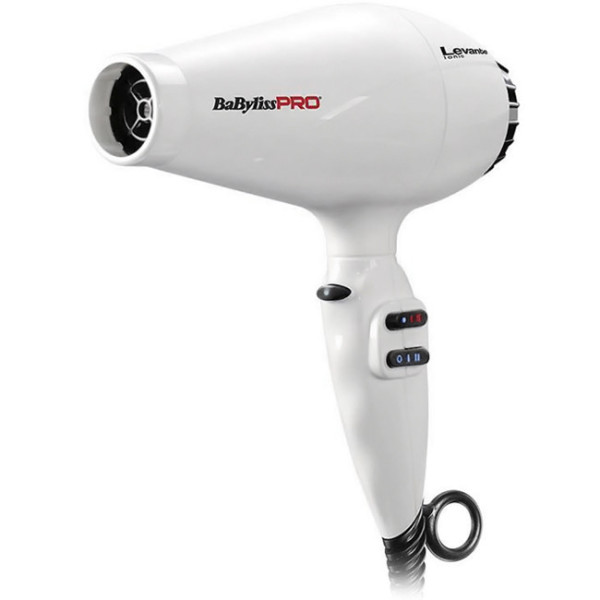 Фен профессиональный BaByliss PRO Levante BAB6950WIE белый, 2100 Вт, 141 км/ч, 79 м³/ч, с ионизацией