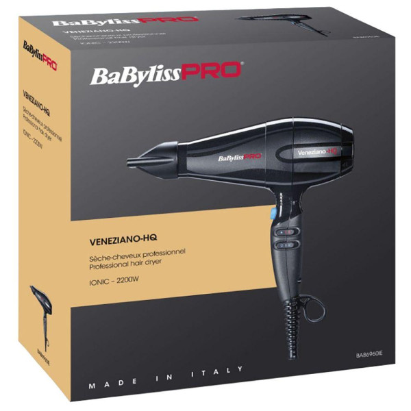 Фен професійний BaByliss PRO Veneziano-HQ BAB6960IE 2200 Вт, 161 км/год, 79 м³/год, з іонізацією, 6 режимів