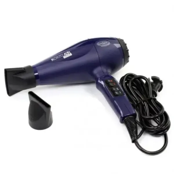 Фен для волос Coifin Korto KA2R-Ion 2400 Вт с ионизацией, 162 км/ч, 88 м³/ч, синий, Италия
