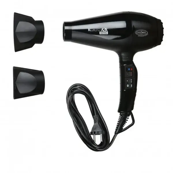 Фен для волос Coifin Korto Ionic KA2R-Ion Black 2400 Вт с ионизацией, 162 км/ч, 88 м³/ч, черный, Италия