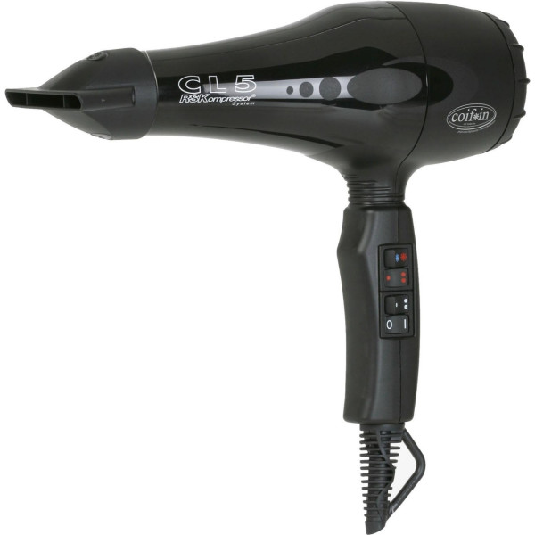 Фен для волос Coifin CL5R 2300 Вт, 87 м³/час, 2 насадки, 3 температуры, черный, Италия