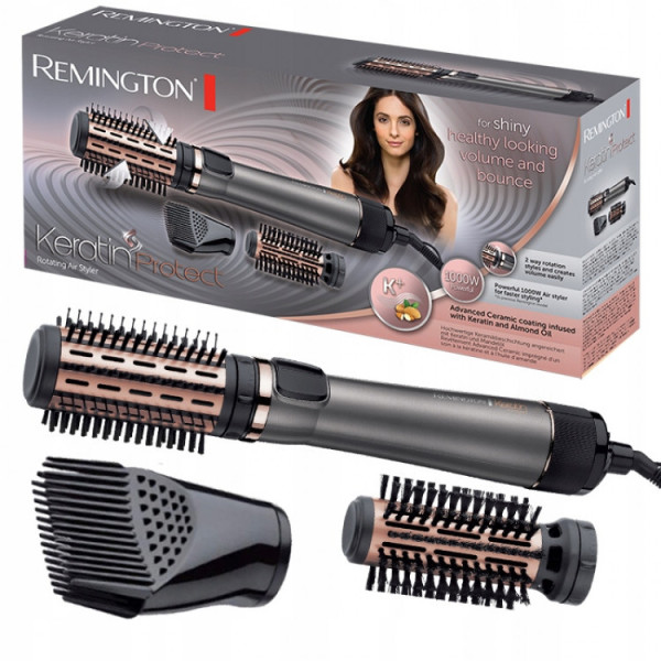 Фен-щітка для волосся Remington Keratin Protect AS8810 1000 Вт з обертанням, керамікою та насадками 50/40 мм