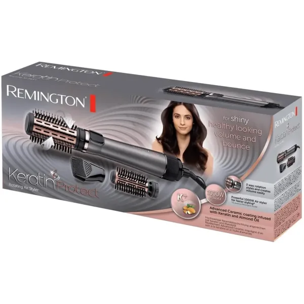 Фен-щітка для волосся Remington Keratin Protect AS8810 1000 Вт з обертанням, керамікою та насадками 50/40 мм