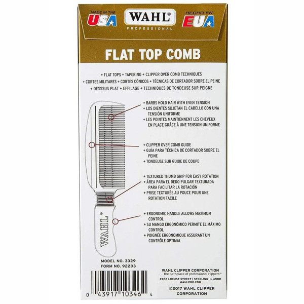 Гребінець Wahl Speed Flat Top Comb 03329-117 для стрижки волосся машинкою, білий, професійний