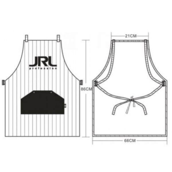 Фартук парикмахерский из водостойкого полиэстера JRL белый в полоску JRL-BP16015A