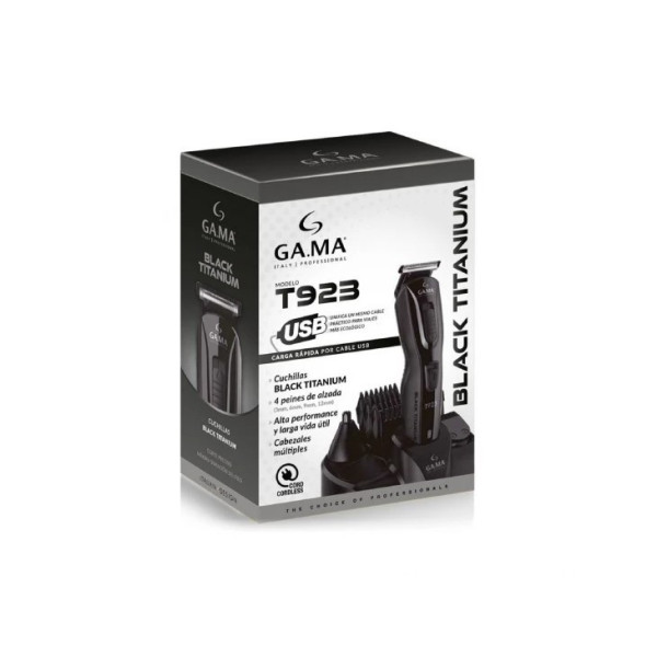 Триммер для стрижки Ga.Ma Black Titanium T923 GM4514