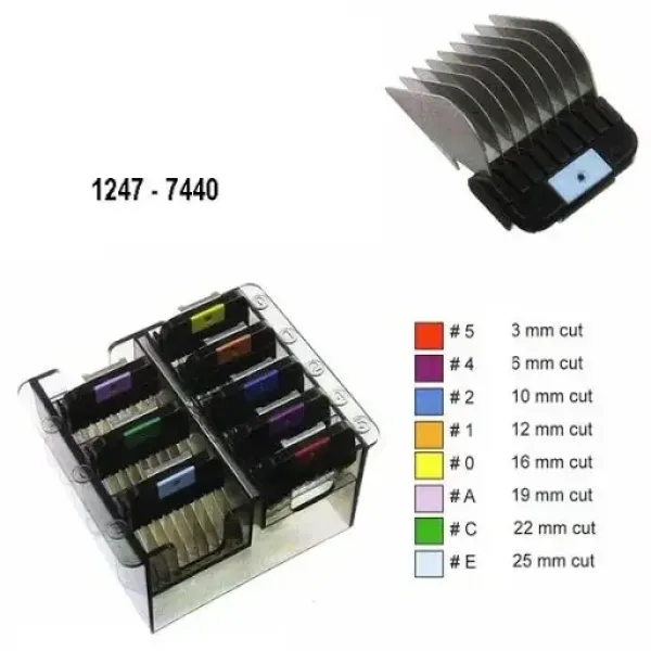 Набор стальных насадок с подставкой для машинок Moser 8 шт. 1247-7440