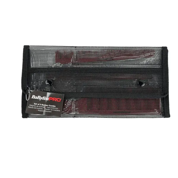 Набор парикмахерских расчесок для стрижки волос 3 шт. в футляре BaByliss Pro Set of 3 Barber Combs M4343E