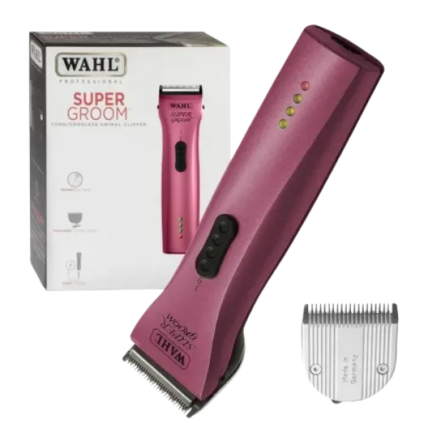 Машинка для стрижки животных аккумуляторно-сетевая Wahl Super Groom Pink 1872-0463