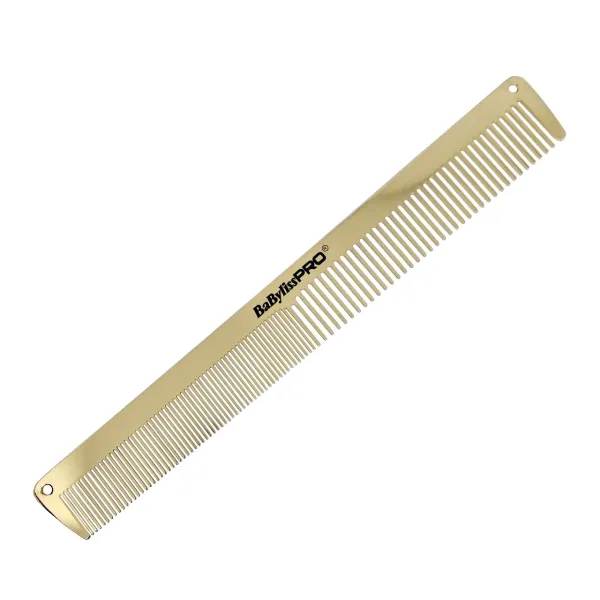 Расческа металлическая в чехле BaByliss PRO M3842E Gold Metal Comb для стрижки волос 19 см