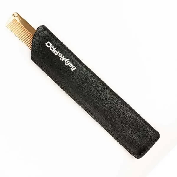 Расческа металлическая в чехле BaByliss PRO M3842E Gold Metal Comb для стрижки волос 19 см