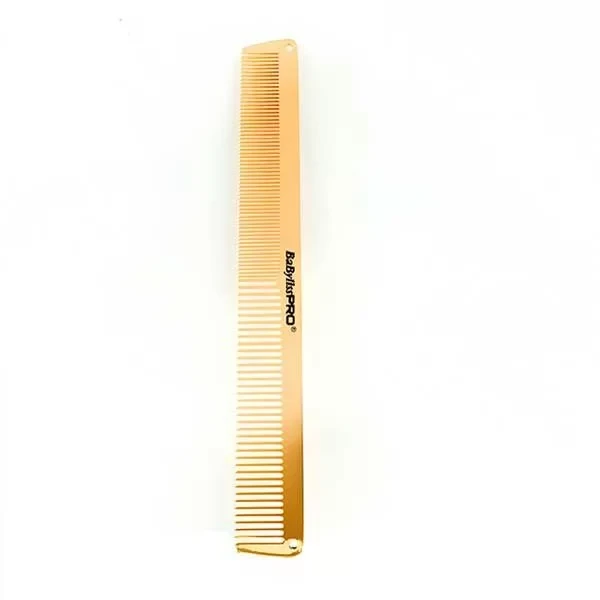 Расческа металлическая в чехле BaByliss PRO M3842E Gold Metal Comb для стрижки волос 19 см