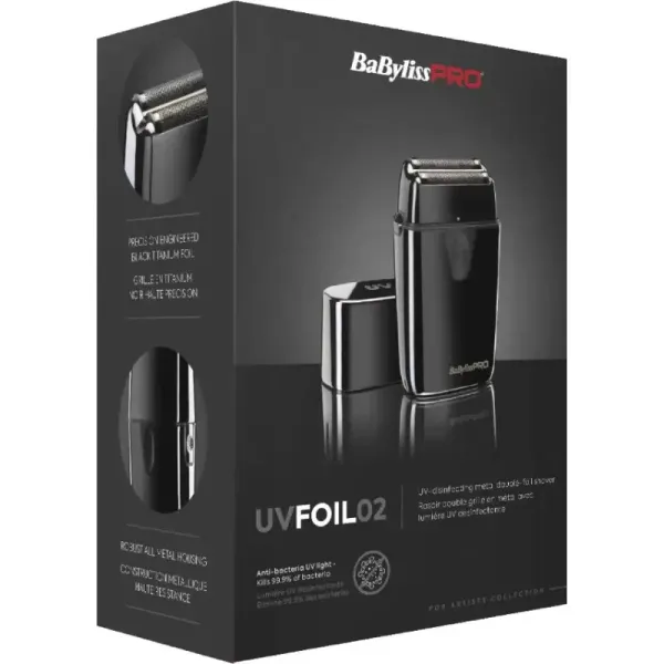 Шейвер BaByliss PRO FXLFS2E UVFOIL, Li-Ion, двойная сетка, ультрафиолетовая дезинфекция, 5,5 ч