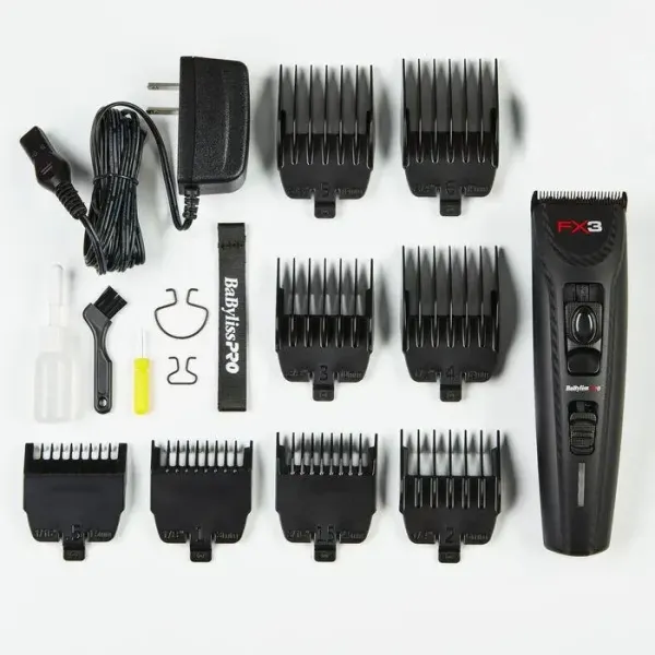 Машинка для стрижки аккумуляторно-сетевая BaByliss PRO FX3 Clipper FXX3CBE, 0.8–2 мм, DLC-Titanium, бесщеточный мотор