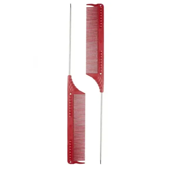 Расческа JRL с металлическим шпикулем красная JRL-102RED