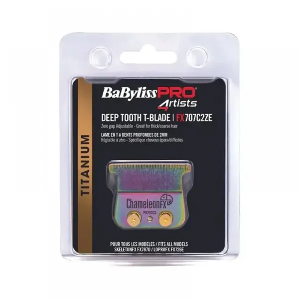 Ножевой блок для триммеров BaByliss Pro FX726E, FX7870, FX729E Skeleton Chameleon FX Titanium 2.0 Blade FX707C2ZE, 0.1 мм, Т-образный