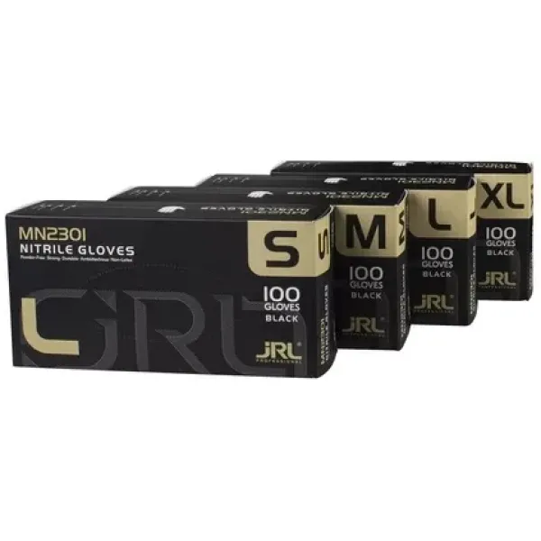 Перчатки нитриловые ультрапрочные JRL Nitrile Gloves JRL-MN2301S, черные, S, 100 шт