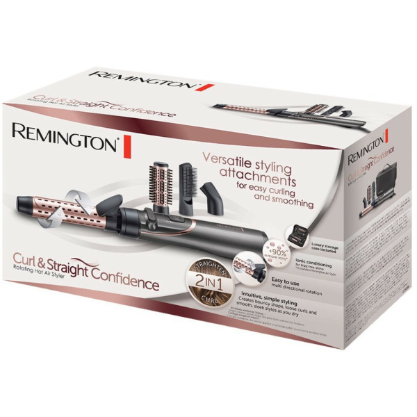 Стайлер для волос с вращением Remington Curl Straight Confidence AS8606, 800 Вт, 4 насадки