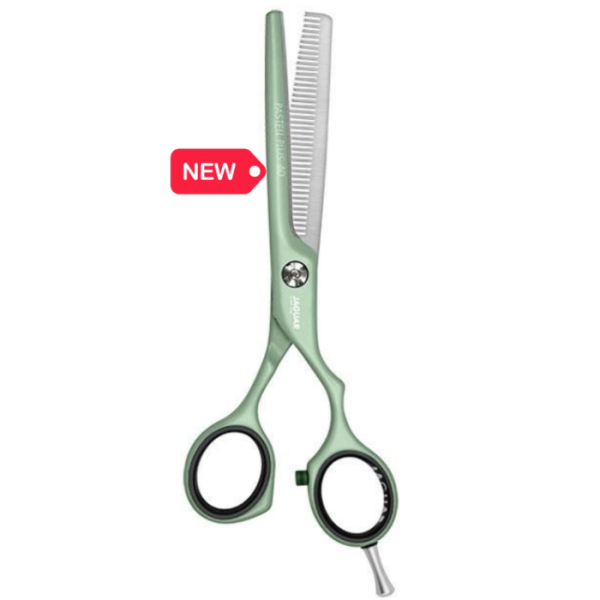 Ножницы парикмахерские филировочные 5.5 Jaguar White Line Pastell Plus Matcha Offset J-3054-13
