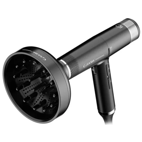 Фен для волос с диффузором Ga.Ma IQ3 Perfetto Black PH6080.BK, 1600 Вт, 110000 об/мин, 294 г, 74 м³/ч, черный
