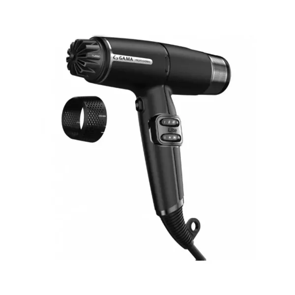 Фен для волос Ga.Ma IQ Lite Max Black PH6035.BK, 1700 Вт, 85 000 об/мин, 3 температуры, 2 скорости, диффузор