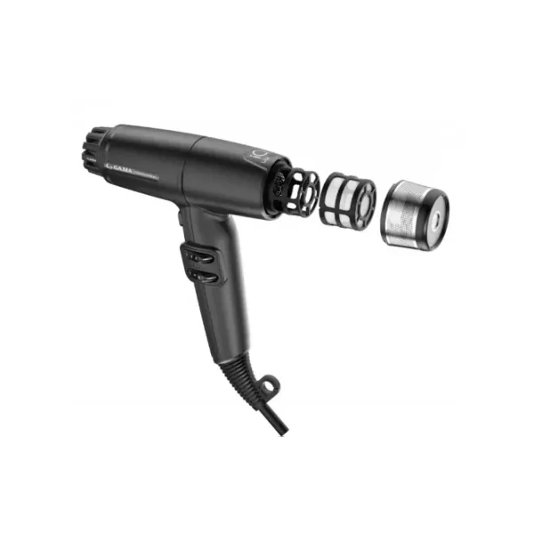 Фен для волос Ga.Ma IQ Lite Max Black PH6035.BK, 1700 Вт, 85 000 об/мин, 3 температуры, 2 скорости, диффузор