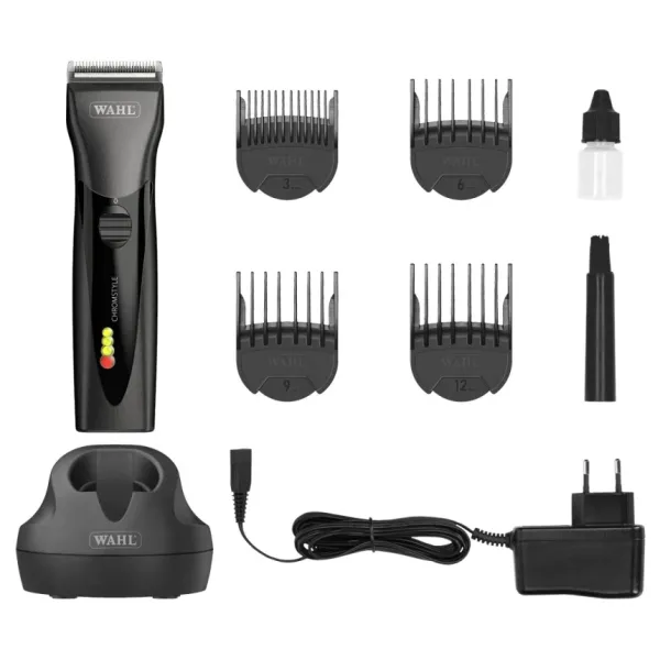 Машинка для стрижки аккумуляторно-сетевая Wahl ChromStyle Pro Total Black 1871-0473
