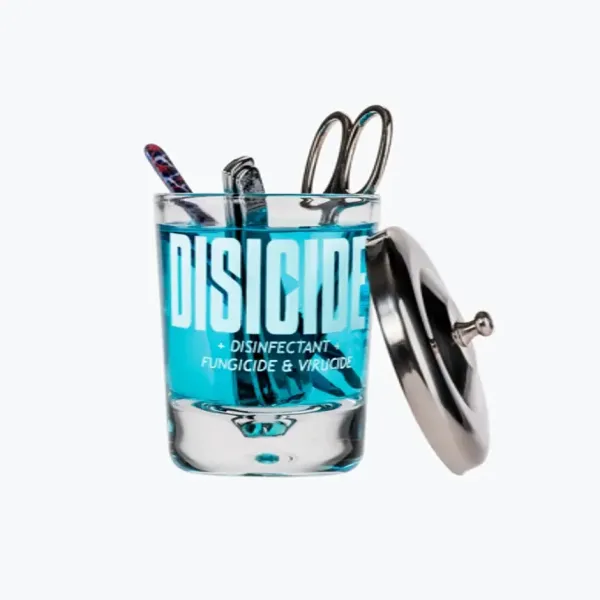 Стакан стеклянный для дезинфекции маникюрных инструментов Disicide Small Glass Jar D720019, 160 мл