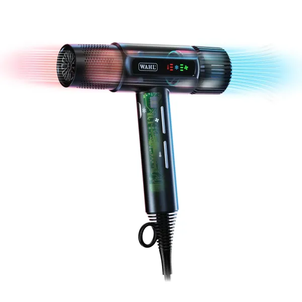 Фен для волосся Wahl Vanquish T-Dryer Black 4321-0470-1600 Вт, DC мотор SmoothTone, дифузор, іонізація, холодний обдув, LED-дисплей, 340 г