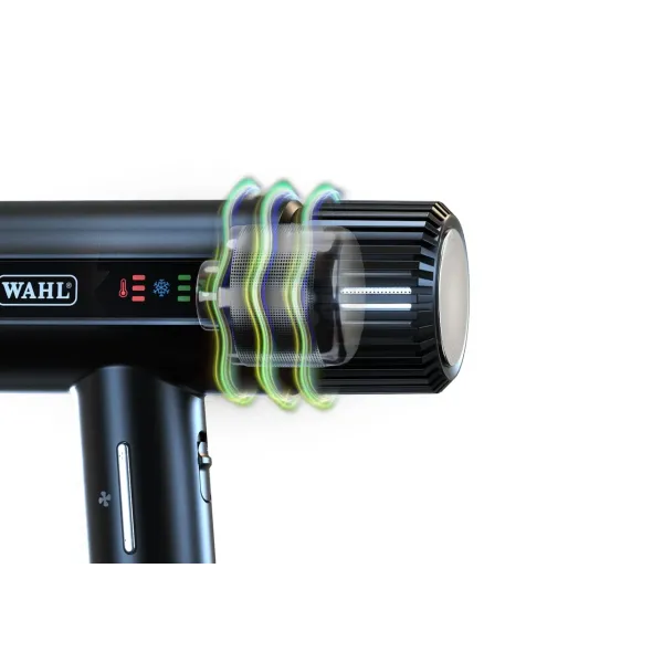 Фен для волосся Wahl Vanquish T-Dryer Black 4321-0470-1600 Вт, DC мотор SmoothTone, дифузор, іонізація, холодний обдув, LED-дисплей, 340 г