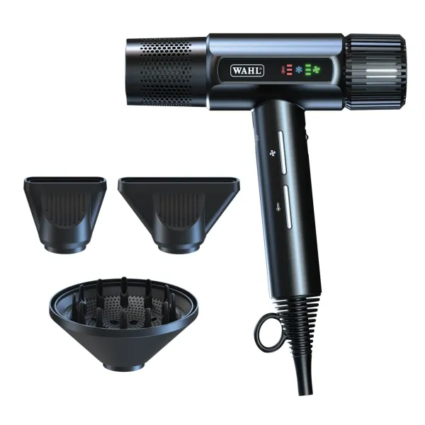 Фен для волосся Wahl Vanquish T-Dryer Black 4321-0470-1600 Вт, DC мотор SmoothTone, дифузор, іонізація, холодний обдув, LED-дисплей, 340 г