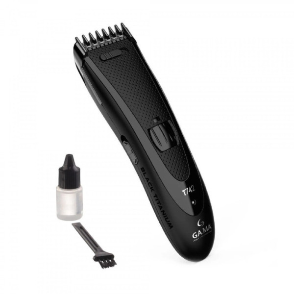 Машинка для стрижки волос аккумуляторно-сетевая Ga.Ma Black Titanium T742 GM4510, 0.8 мм, функция филировки