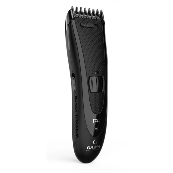 Машинка для стрижки волос аккумуляторно-сетевая Ga.Ma Black Titanium T742 GM4510, 0.8 мм, функция филировки