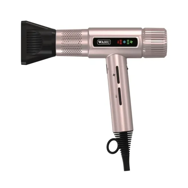Фен для волосся WAHL Vanquish T-Dryer 4321-0471 Rose Gold, 1600 Вт, DC мотор SmoothTone,дифузор, іонізація, холодне повітря, LED-дисплей, 340 г