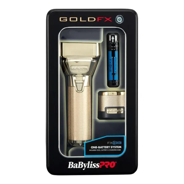 Шейвер BaByliss PRO FX79FSGE FxOne All-Metal Double Foil Gold Shaver, титановые сетки, 10000 об/мин